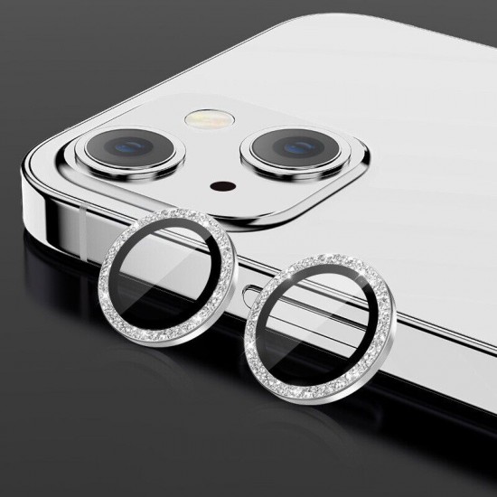 Binano iPhone 11/12 Mini Diamond Kamera Koruyucu Silver