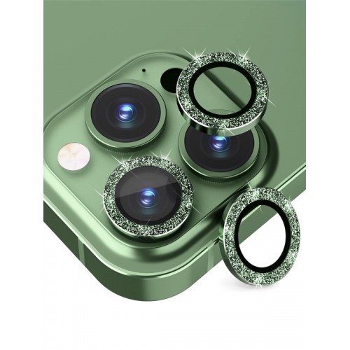 Binano iPhone 12 Pro Diamond Kamera Koruyucu Karışık Yeşil