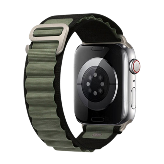 E2M Apple Watch 38-40-41MM KRD-26 Alpine Çift Renkli Yeşil Kordon