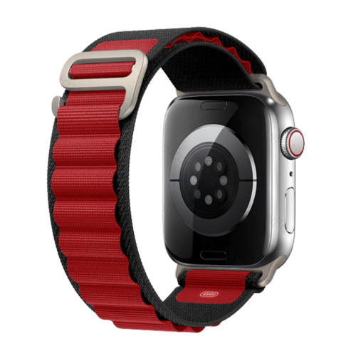 E2M Apple Watch 38-40-41MM KRD-26 Alpine Çift Renkli Bordo Kordon