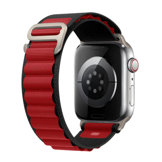 E2M Apple Watch 38-40-41MM KRD-26 Alpine Çift Renkli Bordo Kordon E2M Apple Watch 38-40-41MM KRD-26 Alpine Çift Renkli Bordo Kordon