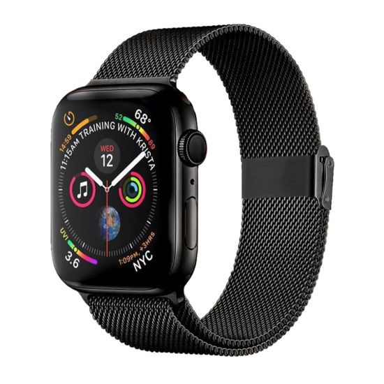 E2M Apple Watch 42-44-45-49MM KRD-31 Metal Siyah Kordon