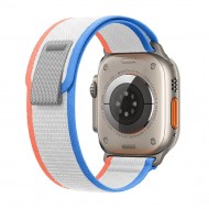 E2M Apple Watch 42-44-45-49MM KRD-27 Trial Çift Renkli Beyaz Kordon