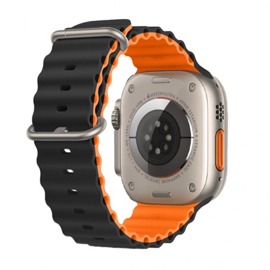 E2M Apple Watch 42-44-45-49MM KRD-28 Ocean Çift Renkli Siyah Kordon E2M Apple Watch 42-44-45-49MM KRD-28 Ocean Çift Renkli Siyah Kordon