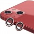 Binano Iphone 11/12/12 Mini Taşlı Kırmızı Kamera Koruyucu