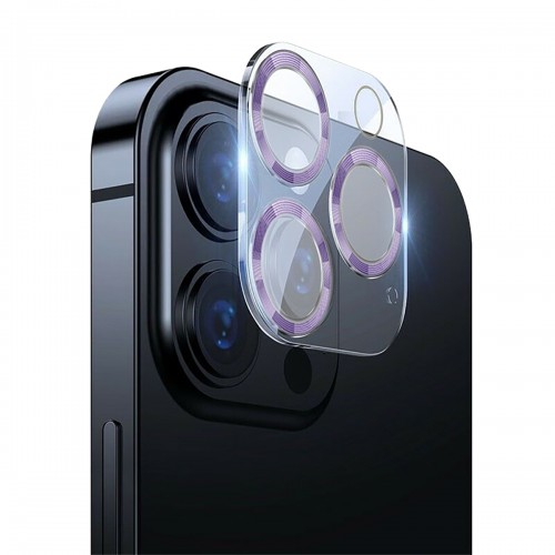 Binano iPhone 12 Pro Max 3D Pro Kamera Koruyucu Lila