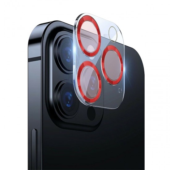 Binano iPhone 12 Pro Max 3D Pro Kamera Koruyucu Kırmızı