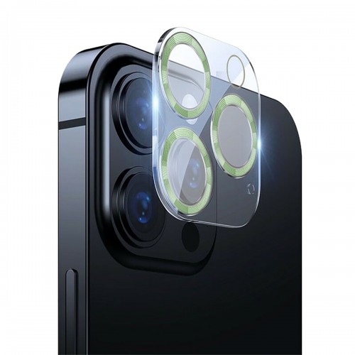 Binano iPhone 12 Pro Max 3D Pro Kamera Koruyucu Açık Yeşil