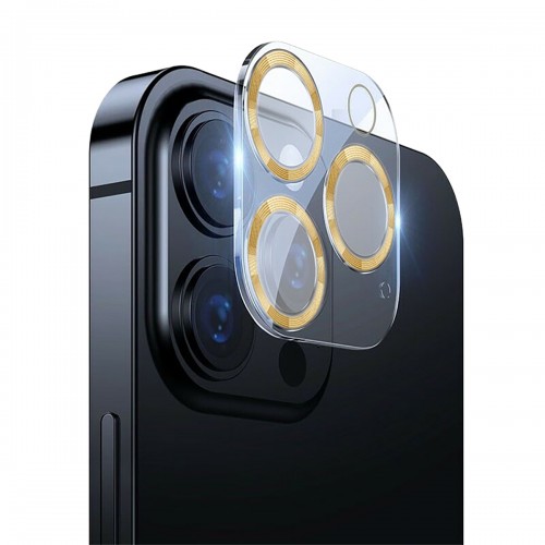 Binano iPhone 12 Pro 3D Pro Kamera Koruyucu Gold