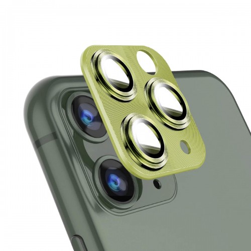 Binano iPhone 11/12 Mini 360 Metal Kamera Koruyucu Açık Yeşil