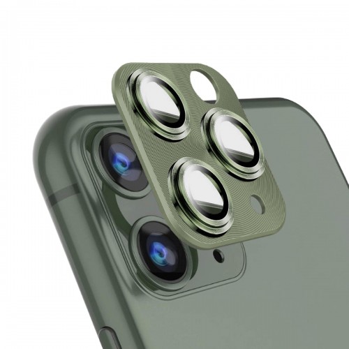 Binano iPhone 11/12 Mini 360 Metal Kamera Koruyucu Koyu Yeşil