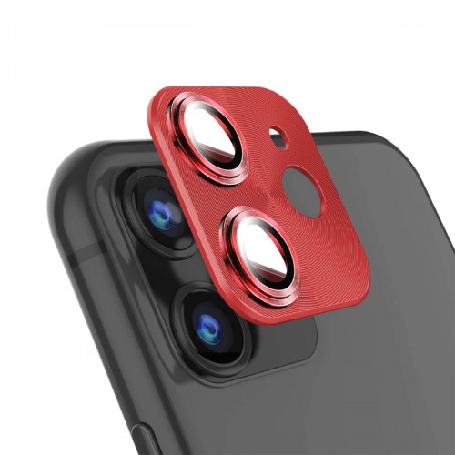 Binano iPhone 11 Pro/11 Pro Max 360 Metal Kamera Koruyucu Kırmızı