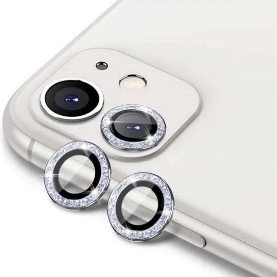 Binano iPhone 11/12 Mini Diamond Kamera Koruyucu Karışık Yeşil