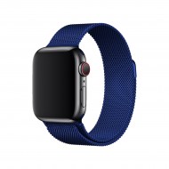 BİPOWER Apple Watch 42-44mm KRD1 Metal Hasır Kordon Laci̇vert