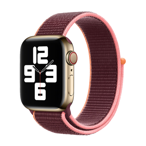BİPOWER Apple Watch 42-44 mm KRD3 Hasır Spor Mürdüm Kordon