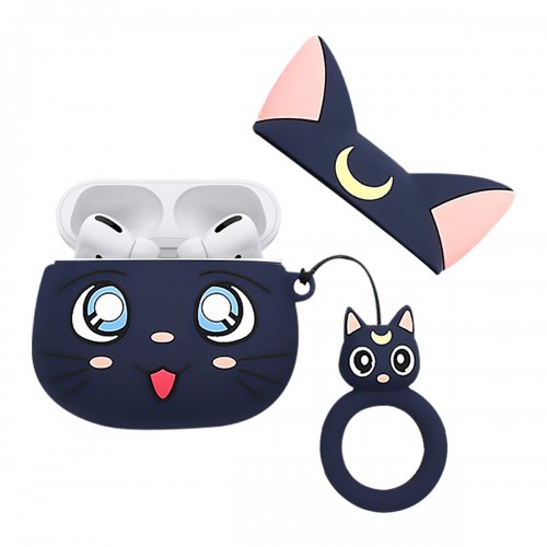 BİPOWER Airpods Pro Kılıf Kedi Siyah