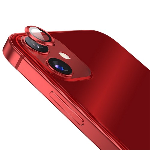 BİNANO Metal Ring Iphone 12 Pro Lens Koruyucu 3'Lü Takım Kırmızı