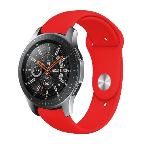 BİPOWER Huawei Watch 20mm KRD19 Classic Silikon Kordon Kırmızı