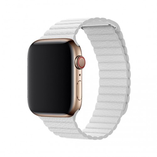 BİPOWER Apple Watch 38-40mm KRD6 Deri Bükme Kordon Beyaz