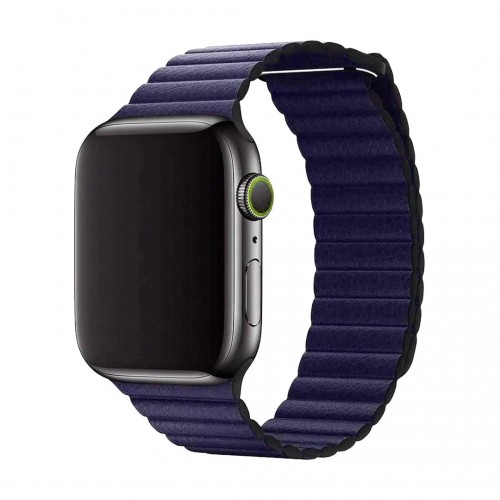 BİPOWER Apple Watch 38-40mm KRD6 Deri Bükme Kordon Laci̇vert