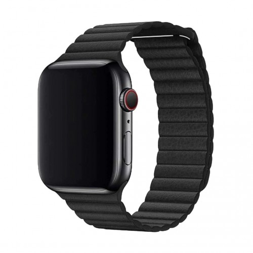 BİPOWER Apple Watch 38-40mm KRD6 Deri Bükme Kordon Si̇yah