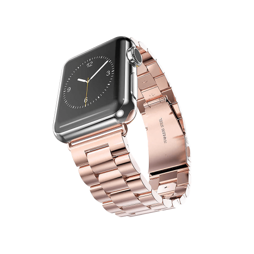 BİPOWER Apple Watch 42-44Mm KRD5 Klasik Metal Roze Altın Kordon