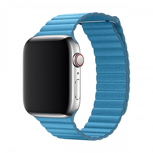 BİPOWER Apple Watch 42-44mm KRD6 Deri Bükme Kordon Mavi