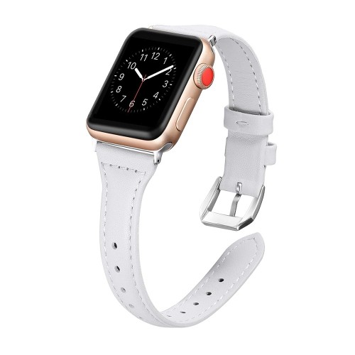 BİPOWER Apple Watch 42-44mm KRD13 Deri Kordon Beyaz