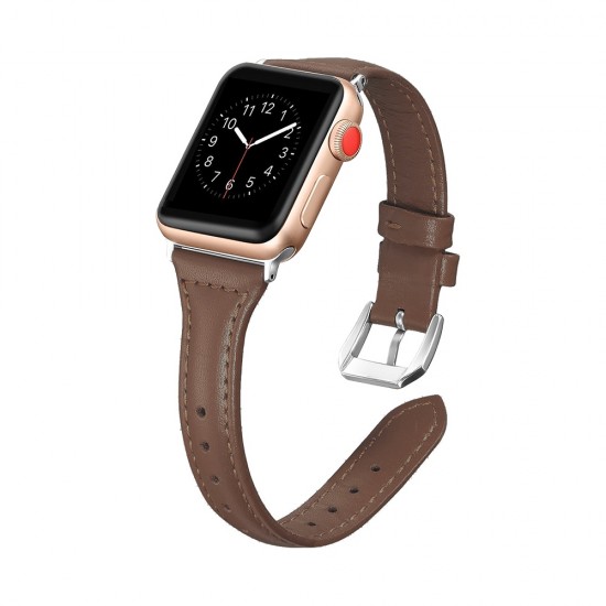 BİPOWER Apple Watch 42-44mm KRD13 Deri Kordon Kahverengi