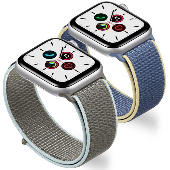 BİPOWER Apple Watch 42-44mm KRD3 Hasır Kordon Vişne
