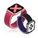 BİPOWER Apple Watch 42-44mm KRD3 Hasır Kordon Vişne