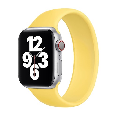 BİPOWER Apple Watch 42-44mm KRD18 Silikon Solo Kordon L Beden Sarı