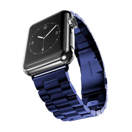 BİPOWER Apple Watch 38-40mm KRD5 Klasik Metal Kordon Lacivert