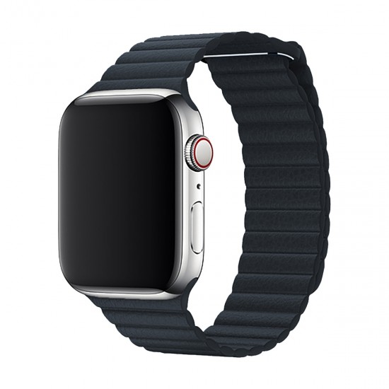 BİPOWER Apple Watch 38-40mm KRD6 Deri Bükme Kordon Gri