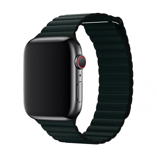 BİPOWER Apple Watch 38-40mm KRD6 Deri Bükme Kordon Koyu Yeşil BİPOWER Apple Watch 38-40mm KRD6 Deri Bükme Kordon Koyu Yeşil