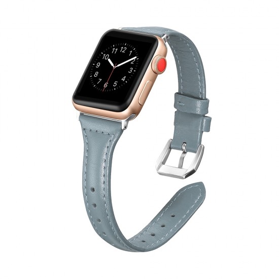 BİPOWER Apple Watch 38-40mm KRD13 Deri Kordon Mavi