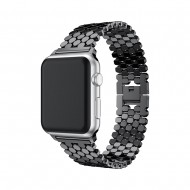 BİPOWER Apple Watch 38-40mm KRD16 Metal Kordon Siyah