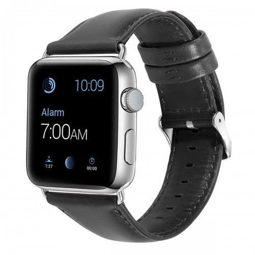 BİPOWER Apple Watch 38-40mm KRD10 Deri Kordon Si̇yah
