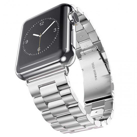 BİPOWER Apple Watch 42-44mm KRD5 Klasik Metal Kordon Gümüş BİPOWER Apple Watch 42-44mm KRD5 Klasik Metal Kordon Gümüş