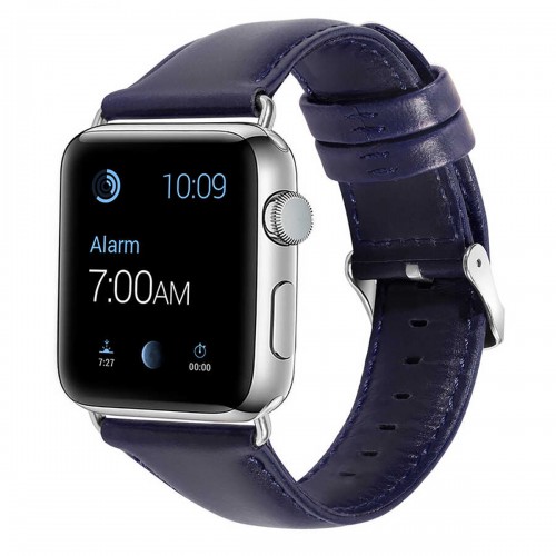 BİPOWER Apple Watch 38-40mm KRD10 Deri Kordon Laci̇vert