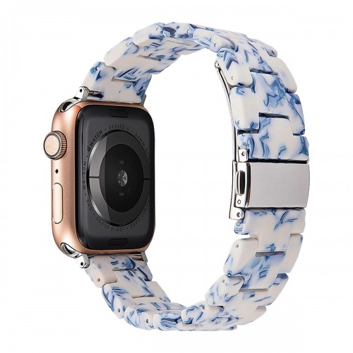 BİPOWER Apple Watch 42-44mm KRD25 Resin Açık Mavi Kordon