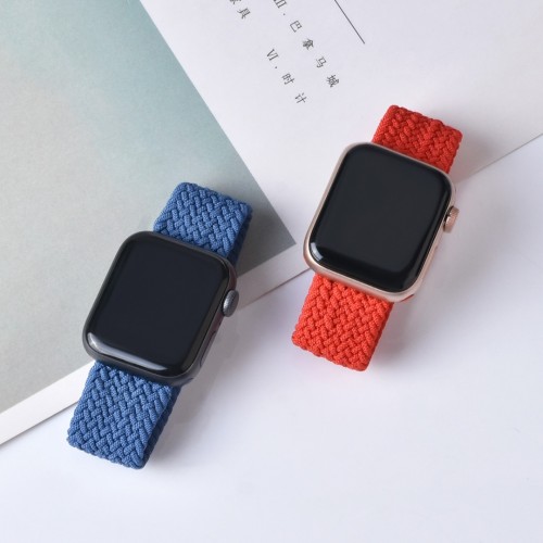 BİPOWER Apple Watch 38-40mm KRD15 Örgü Kordon L Beden Kırmızı