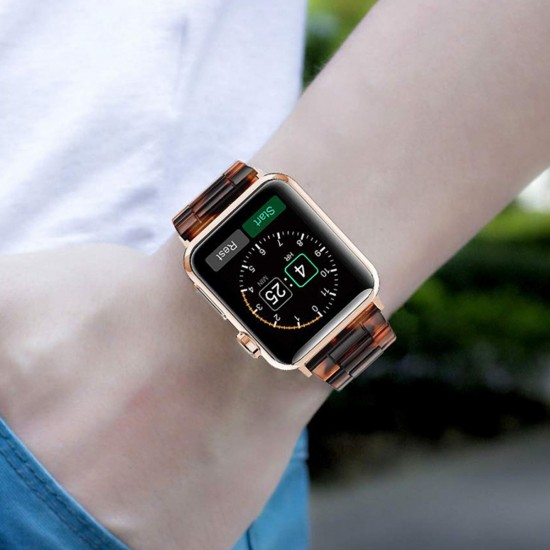 BİPOWER Apple Watch 38-40mm KRD25 Resin Kordon Toz Pembesi