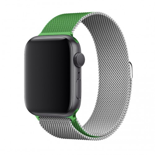 BİPOWER Apple Watch 38-40mm KRD2 Çift Renkli Metal Hasır Kordon Yeşi̇l