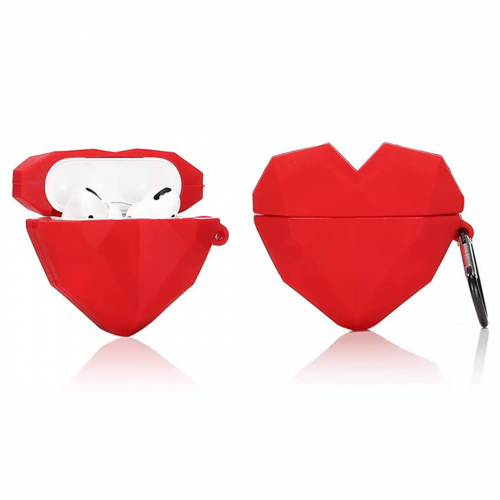 BİPOWER Airpods Pro Uyumlu Kılıf Origami Kalp Kırmızı