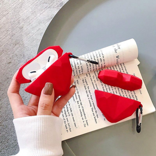 BİPOWER Airpods Pro Uyumlu Kılıf Origami Kalp Kırmızı