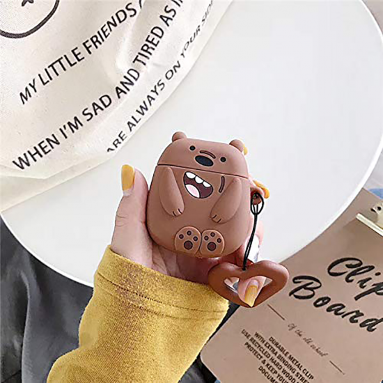 BİPOWER Airpods 1-2. Nesil Uyumlu Kılıf Bare Bear Kahverengi BİPOWER Airpods 1-2. Nesil Uyumlu Kılıf Bare Bear Kahverengi