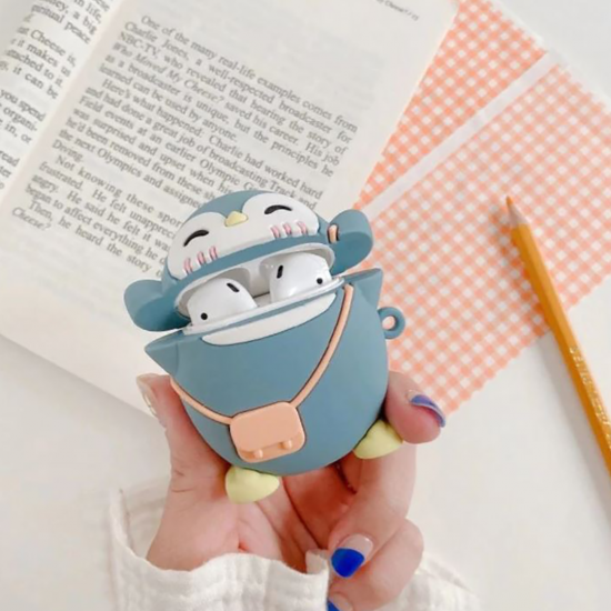 BİPOWER Airpods 1-2. Nesil Uyumlu Kılıf Cute Penguen Mavi BİPOWER Airpods 1-2. Nesil Uyumlu Kılıf Cute Penguen Mavi
