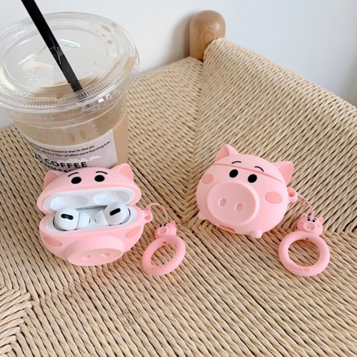 BİPOWER Airpods Pro Uyumlu Cute Domuz Pembe
