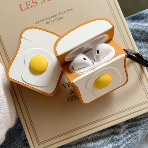 BİPOWER Airpods 1-2. Nesil Uyumlu Kılıf Yumurtalı Ekmek Sarı